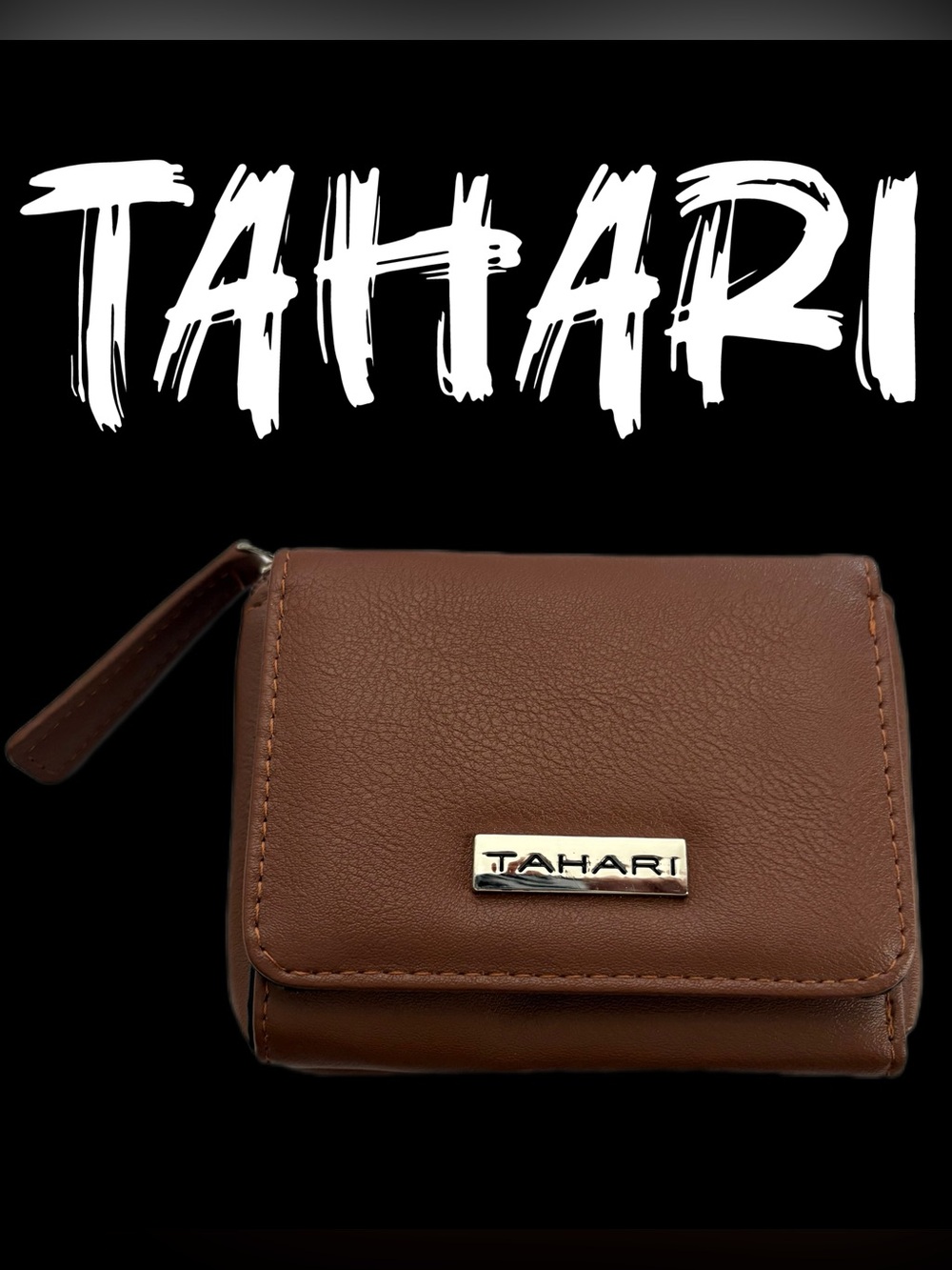 Tahari Brown Card Holder Trifold Wallet